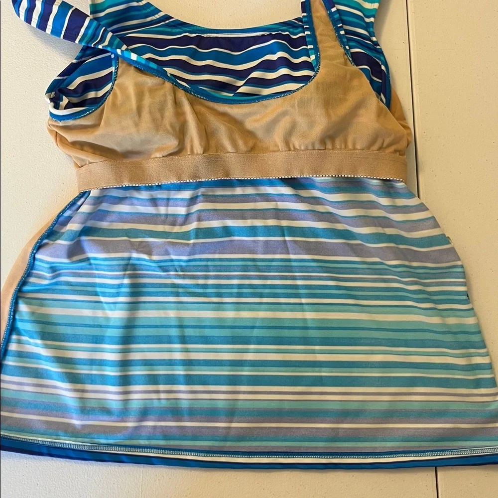 LL Bean Striped Tankini Top - Picture 7 of 10
